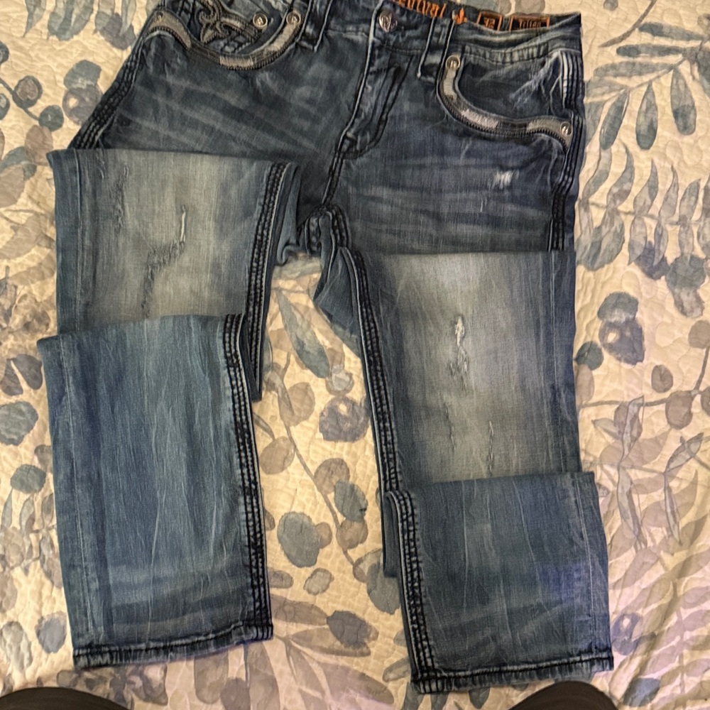 Rock Revival Blue Straight Men Jeans